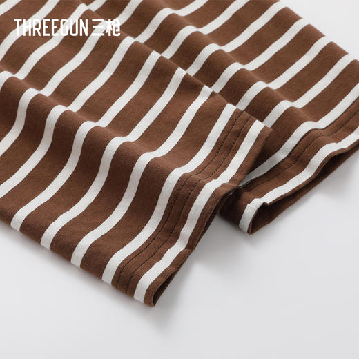 Threegun三枪 彩条冰泉棉圆领中袖女衫-T20197A01 商品图5