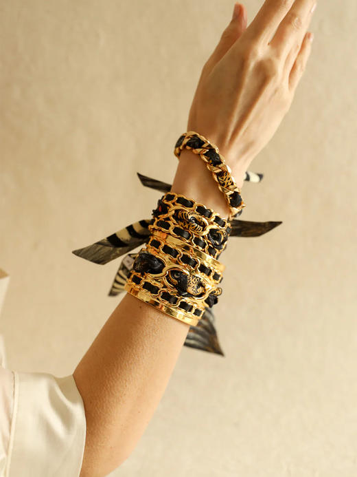 订购8周到｜AN-NEE-Décembre Noire-幻境旷野 4cm 丝巾手镯［法国设计师］ 商品图2
