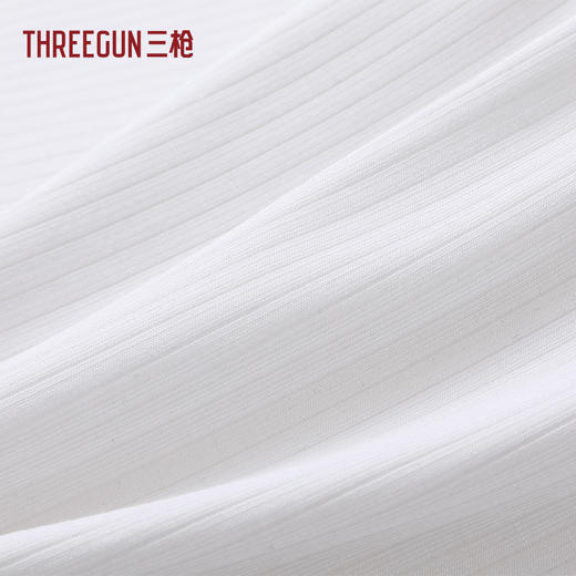 Threegun三枪 蚕丝木代尔罗纹U领男背心-T30071A02 商品图6