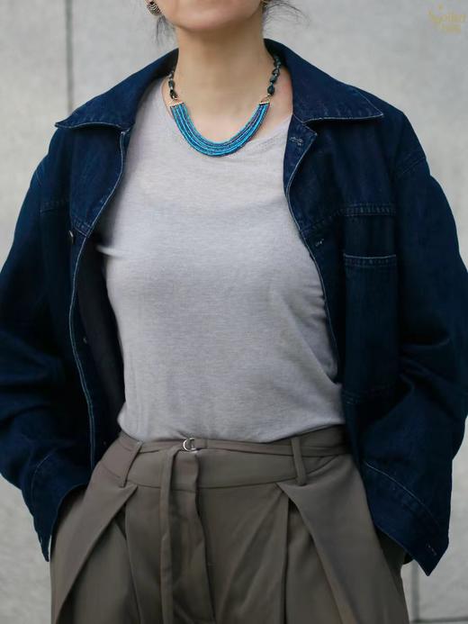 SpoiledBrat Jewelry 蓝晶石 海蓝宝 绿松石多层次重工精致项链 商品图3