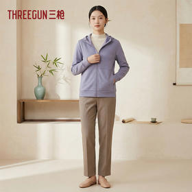 Threegun三枪 【空气棉】长袖连帽开襟女衫-82356A011