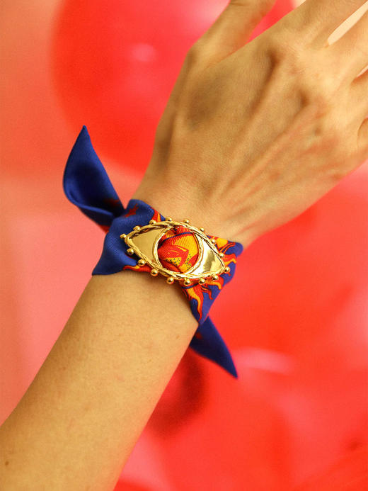 订购8周到｜AN-NEE-Oeil doré-幻彩星语 4cm 丝巾手镯［法国设计师］ 商品图0