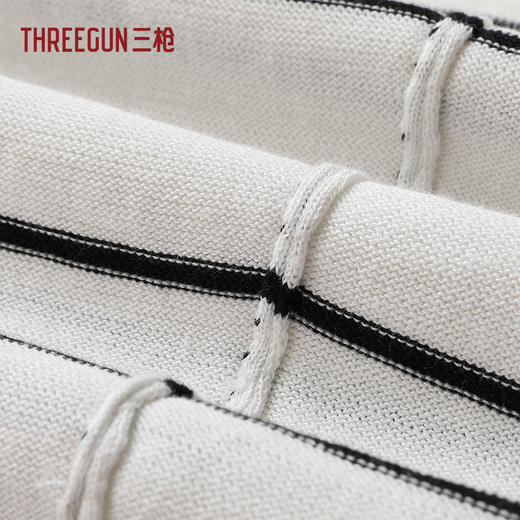 Threegun三枪 彩条莱赛尔圆领女衫-T20199A01 商品图7