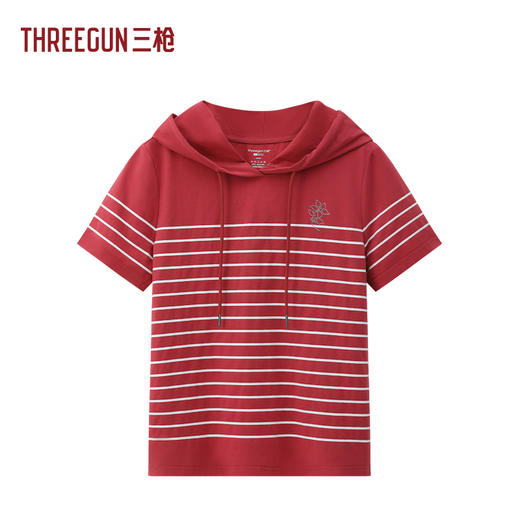 Threegun三枪 冰泉棉连帽短袖女衫-T20190A01 商品图2