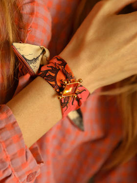 订购8周到｜AN-NEE-Circus Rose-时光星象 4cm 丝巾手镯［法国设计师］