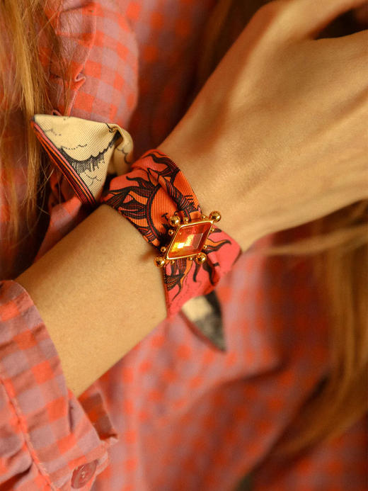 订购8周到｜AN-NEE-Circus Rose-时光星象 4cm 丝巾手镯［法国设计师］ 商品图0