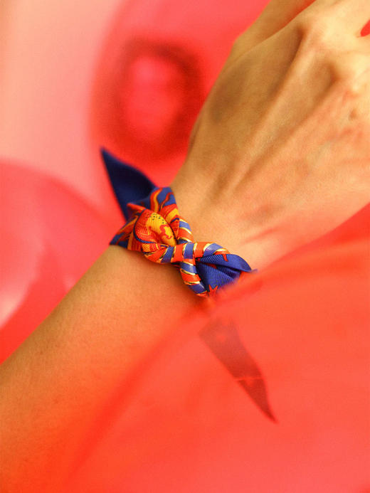 订购8周到｜AN-NEE-BIM Orange-幻彩星语 4cm 丝巾手镯［法国设计师］ 商品图0