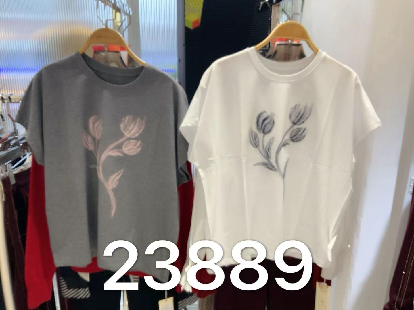 女装26春夏新品圆领大花朵短袖2223-M23889