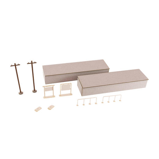 【GSC预售定金】1/80比例 纸制模型套件 街角配件系列 岛式地方站台 延长套装A（电线杆・站名牌） 商品图4