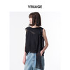VIMAGE纬漫纪小众设计透气舒适黑色显瘦宽松无袖上衣2026夏季款V2513218 商品缩略图5