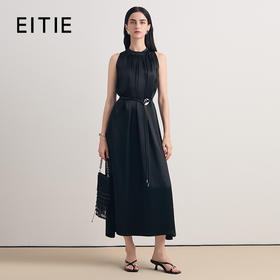 EITIE爱特爱醋纤缎面气质优雅通勤收腰显瘦礼服连衣裙8677304