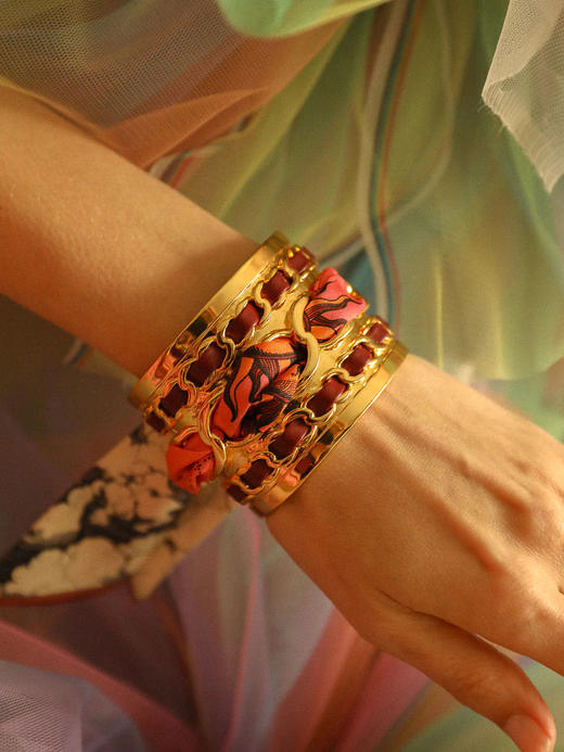 订购8周到｜AN-NEE-Décembre Bordeaux-时光星象 4cm 丝巾手镯［法国设计师］ 商品图0