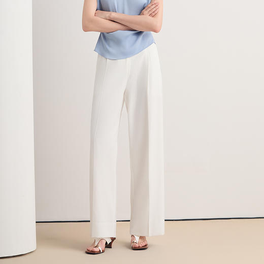 EITIE爱特爱干练通勤高腰直筒阔腿显瘦垂坠西装休闲裤2026夏季新款8605305 商品图3