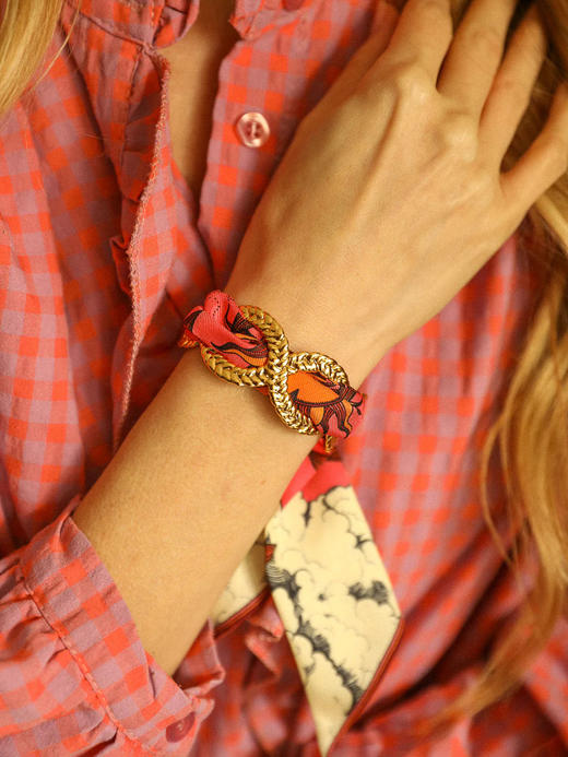 订购8周到｜AN-NEE-Tresse Or Vieillit-时光星象 4cm 丝巾手镯［法国设计师］ 商品图1