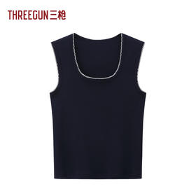 Threegun三枪 舒肤罗纹棉曲芽边女背心-T30072A01