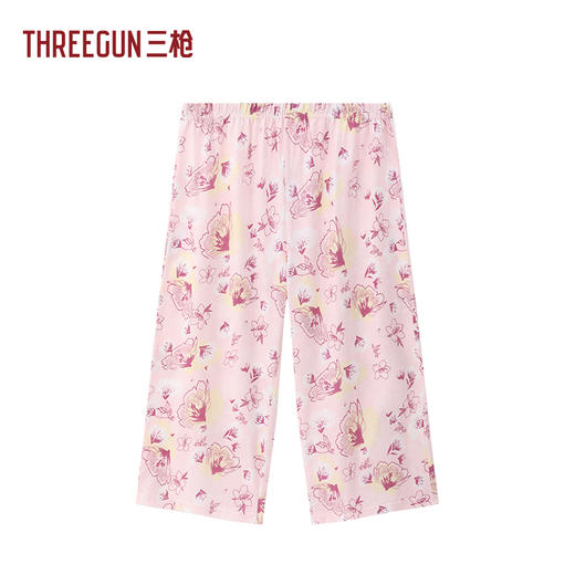 Threegun三枪 水柔棉印花女七分裤-T60026B01 商品图0