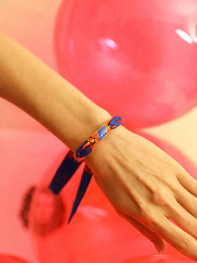 订购8周到｜AN-NEE-Bim émail orange-幻彩星语 2cm 丝巾手镯［法国设计师］