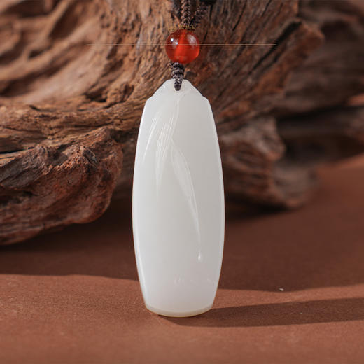 「竹君」羊脂白玉竹牌 商品图1