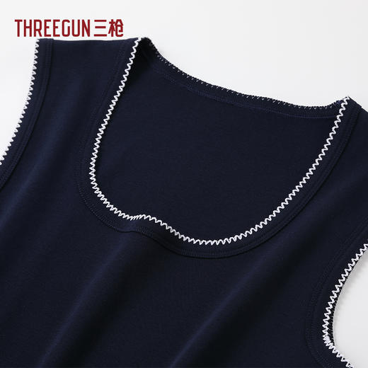 Threegun三枪 舒肤罗纹棉曲芽边女背心-T30072A01 商品图2