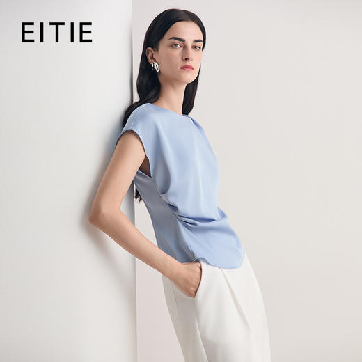 EITIE爱特爱2026夏季新款圆领通勤优雅温柔收腰小上衣8613307 商品图0