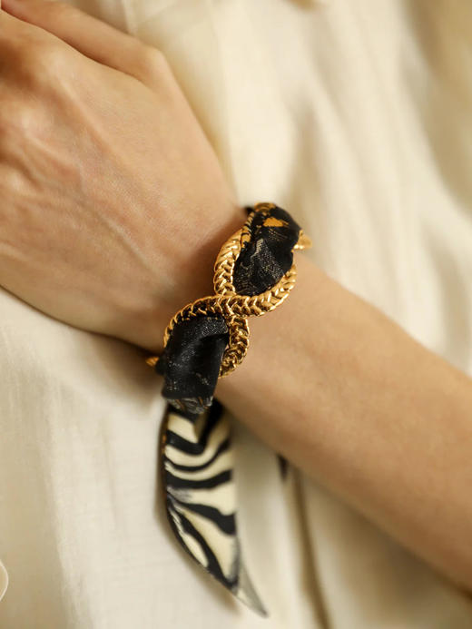 订购8周到｜AN-NEE-Tresse Or Vieillit-幻境旷野 4cm 丝巾手镯［法国设计师］ 商品图0