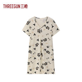 Threegun三枪 冰泉棉印花短袖女家居裙-T70022A01