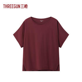 Threegun三枪 冰泉棉圆领连袖宽松女衫-T20188A01