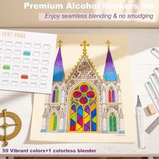 【超高品质】美国高端品牌 Wakoud 60色双头艺术马克笔 带便携盒 绘画/着色 书籍绘画 卡片制作  2026年新款 商品图2