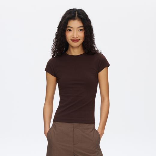 Oneup修身圆领短袖飞袖T恤 商品图0