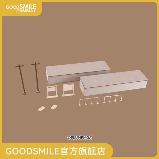 【GSC预售定金】1/80比例 纸制模型套件 街角配件系列 岛式地方站台 延长套装A（电线杆・站名牌） 商品图0