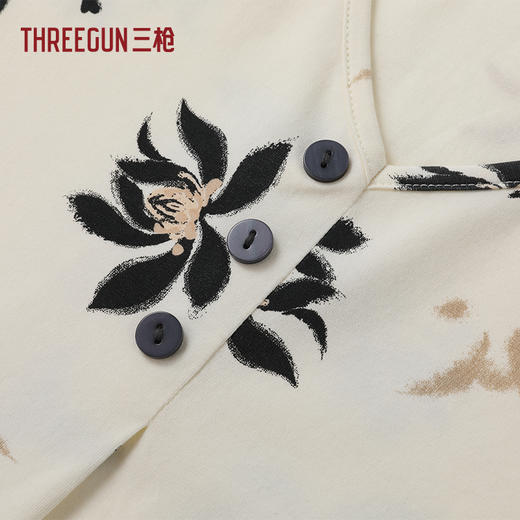 Threegun三枪 冰泉棉印花短袖女家居裙-T70022A01 商品图7