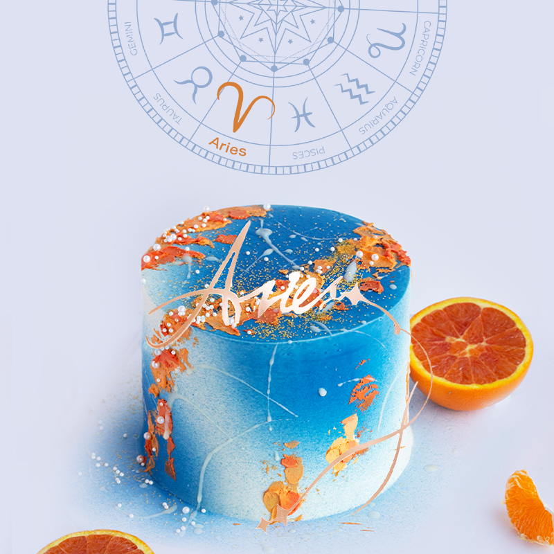 2026新版「白羊座」奇兰柑橘杏子味蛋糕｜十二星座唯美星空系列