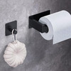 欧洲 KISEDAR 免打孔粘贴式卷纸架 不锈钢材质 带4个挂钩 适用于浴室和厨房 黑色 商品缩略图0