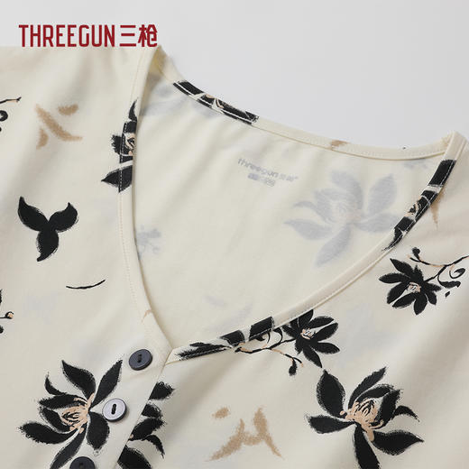 Threegun三枪 冰泉棉印花短袖女家居裙-T70022A01 商品图6