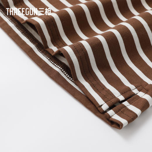 Threegun三枪 彩条冰泉棉圆领中袖女衫-T20197A01 商品图6