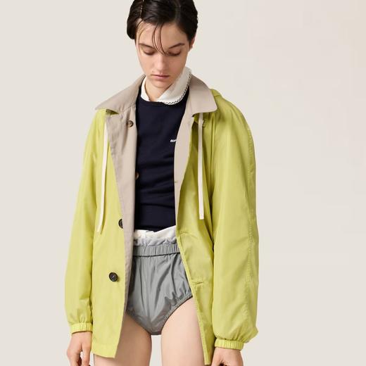 MIU  PANAMA棉 双面穿连帽茧型短风衣 商品图3