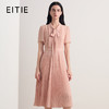 EITIE爱特爱2026夏季新款飘带优雅收腰显瘦网纱拼接连衣裙8607309 商品缩略图1