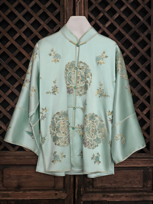 盛唐牡丹大师系列| 重工盘金团花外套-艾绿 商品图0