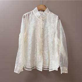 【预售7天】良木礼木耳花边立领衫(0312）
