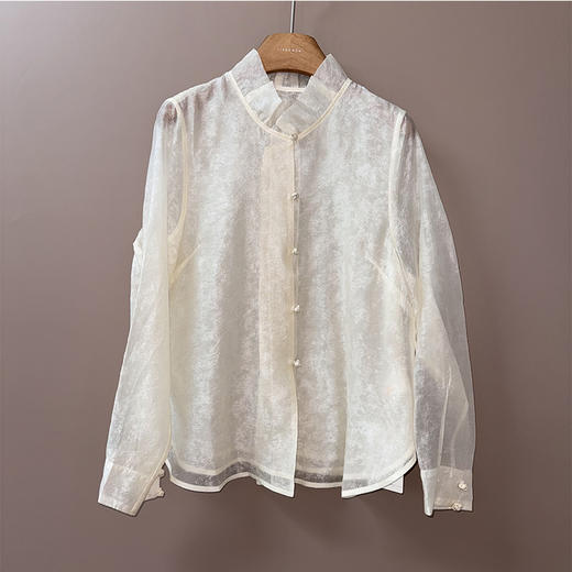 【预售7天】良木礼木耳花边立领衫(0312） 商品图0