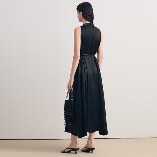 EITIE爱特爱醋纤缎面气质优雅通勤收腰显瘦礼服连衣裙8677304 商品图4