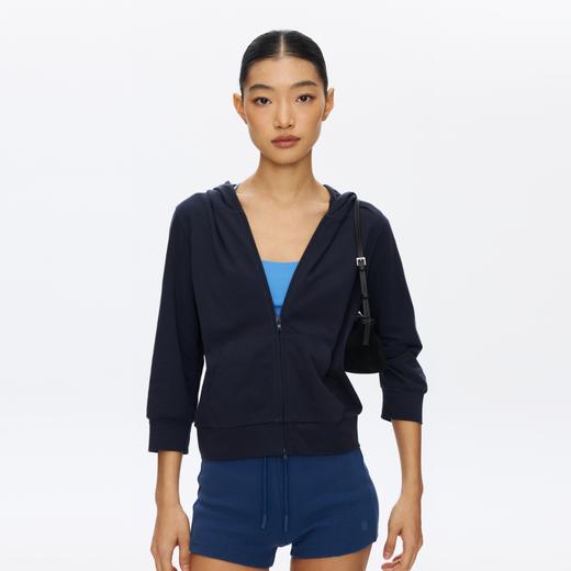 Oneup七分袖拉链连帽薄卫衣 商品图2