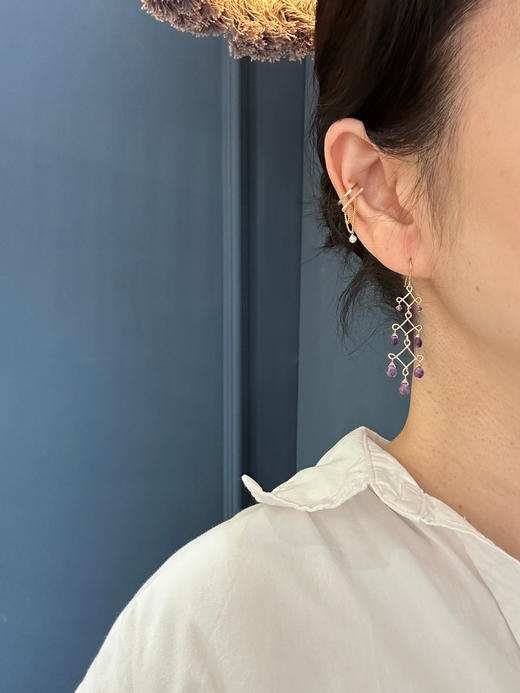 SpoiledBrat Jewelry Chandelier 系列 | 长款三层吊灯紫水晶耳环 商品图1