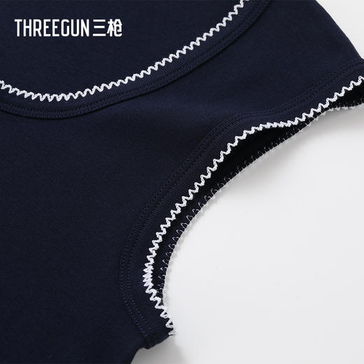 Threegun三枪 舒肤罗纹棉曲芽边女背心-T30072A01 商品图3