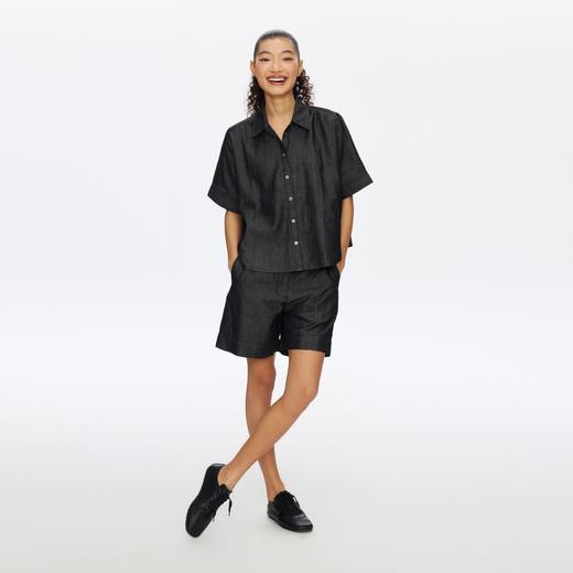 Oneup天丝超薄牛仔短袖衬衫 商品图2