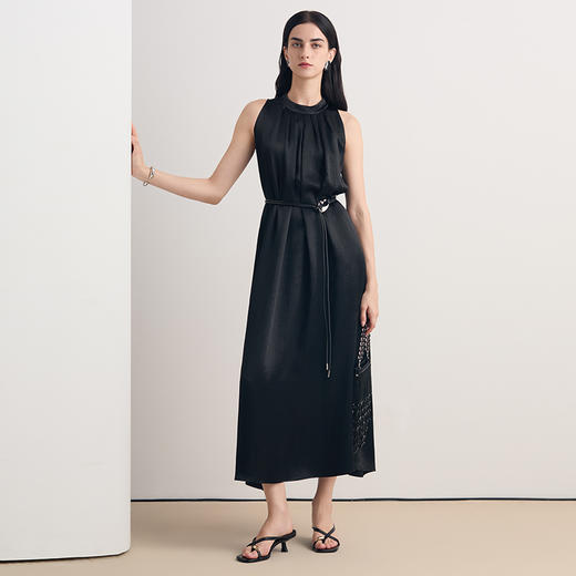 EITIE爱特爱醋纤缎面气质优雅通勤收腰显瘦礼服连衣裙8677304 商品图2