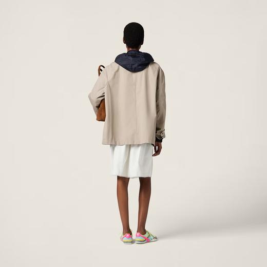 MIU  PANAMA棉 双面穿连帽茧型短风衣 商品图6