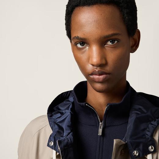 MIU  PANAMA棉 双面穿连帽茧型短风衣 商品图9