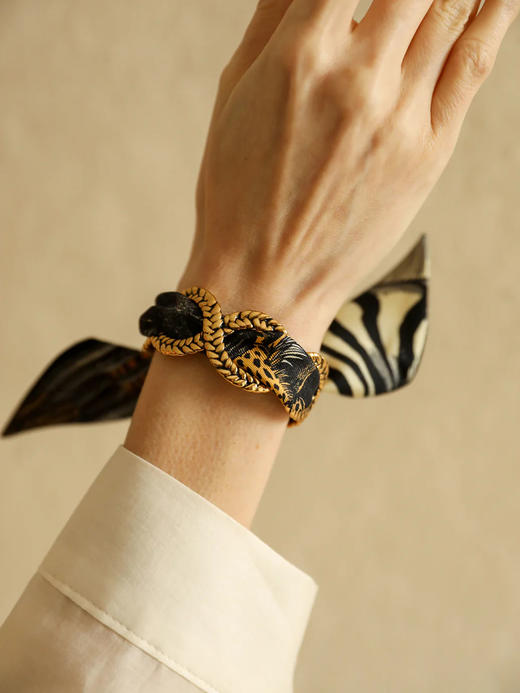 订购8周到｜AN-NEE-Tresse Or Vieillit-幻境旷野 4cm 丝巾手镯［法国设计师］ 商品图0