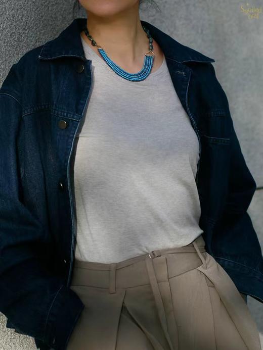 SpoiledBrat Jewelry 蓝晶石 海蓝宝 绿松石多层次重工精致项链 商品图5